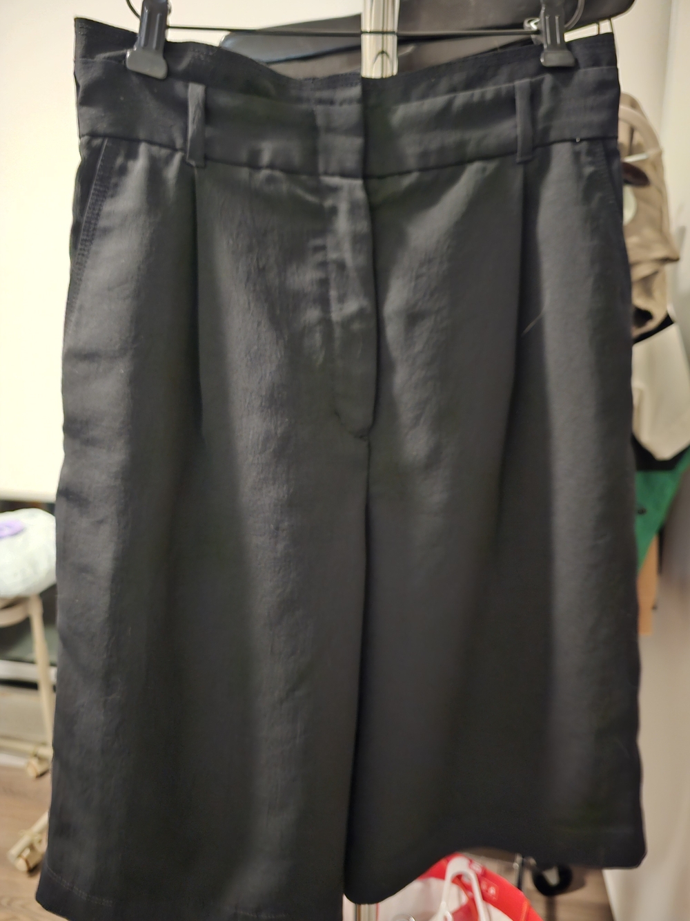 Babaton Black Wide-Leg Dress Shorts